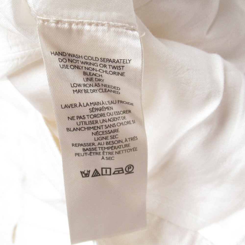 NWOT Anthropologie Pilcro Scoop-Neck Ruffle-Sleeve Buttondown Dress White Sz 10 - Picture 10 of 11